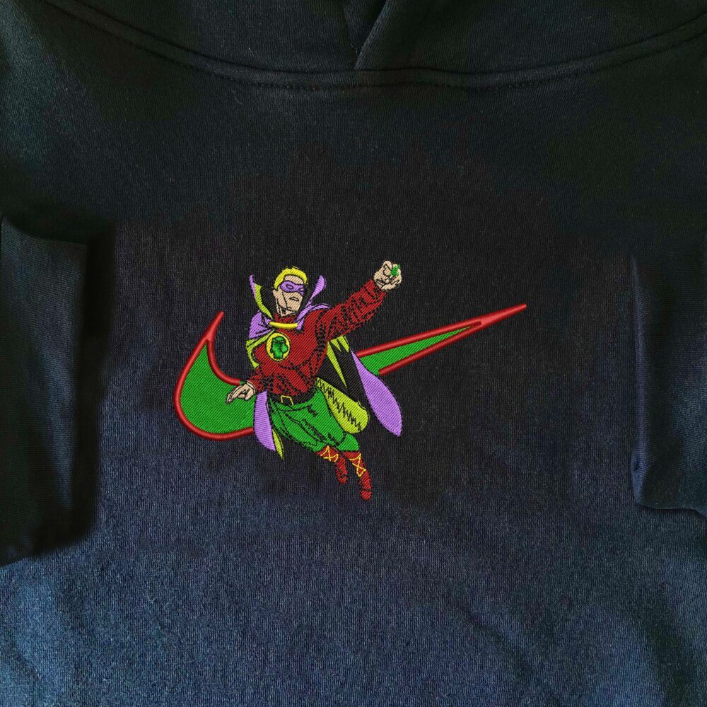 Green Sentinel Embroidered T shirt Hoodie Navy (1)