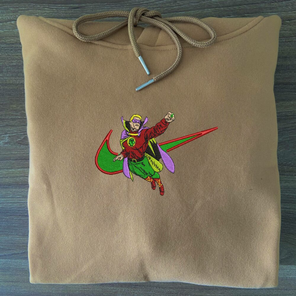 Green Sentinel Embroidered T shirt Hoodie Sand (1)