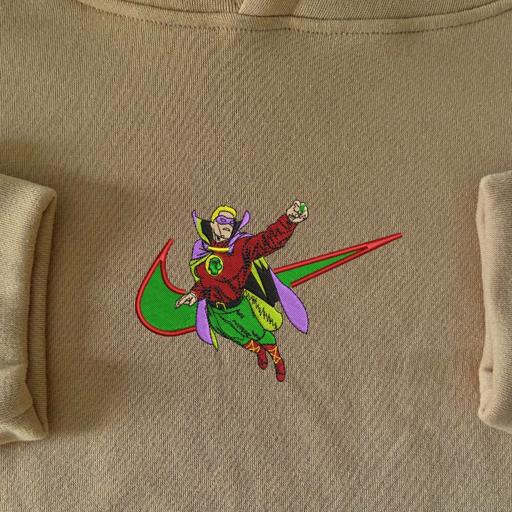 Green Sentinel Embroidered T shirt Hoodie Sand (2)