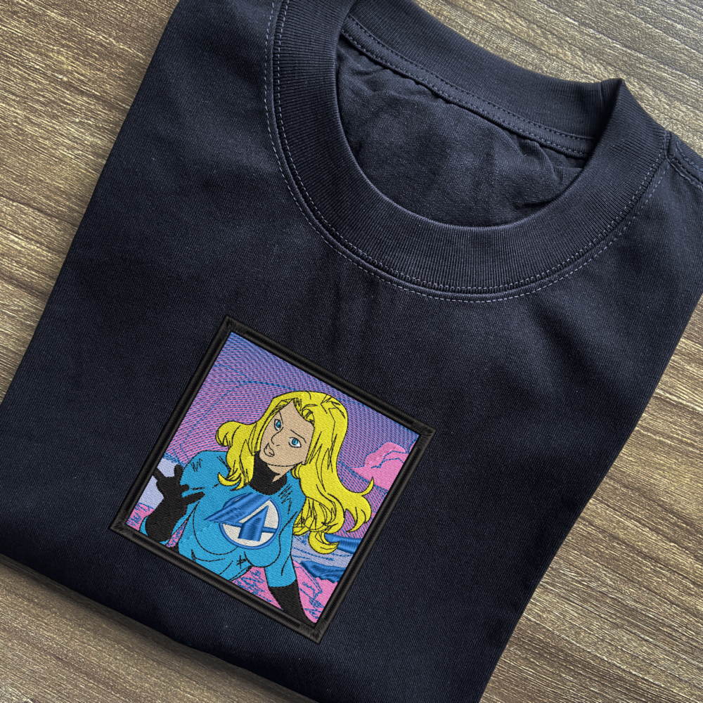 Invisible Woman Art Embroidered T shirt (1)