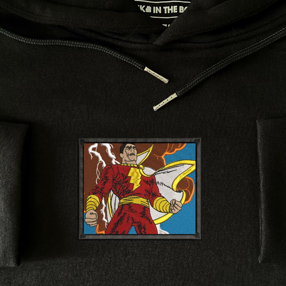 Lightning Champion Art Embroidered Hoodie Black (4)