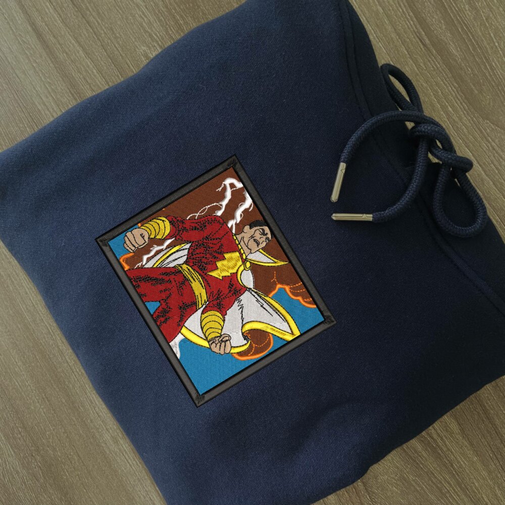 Lightning Champion Art Embroidered Hoodie Navy (2)