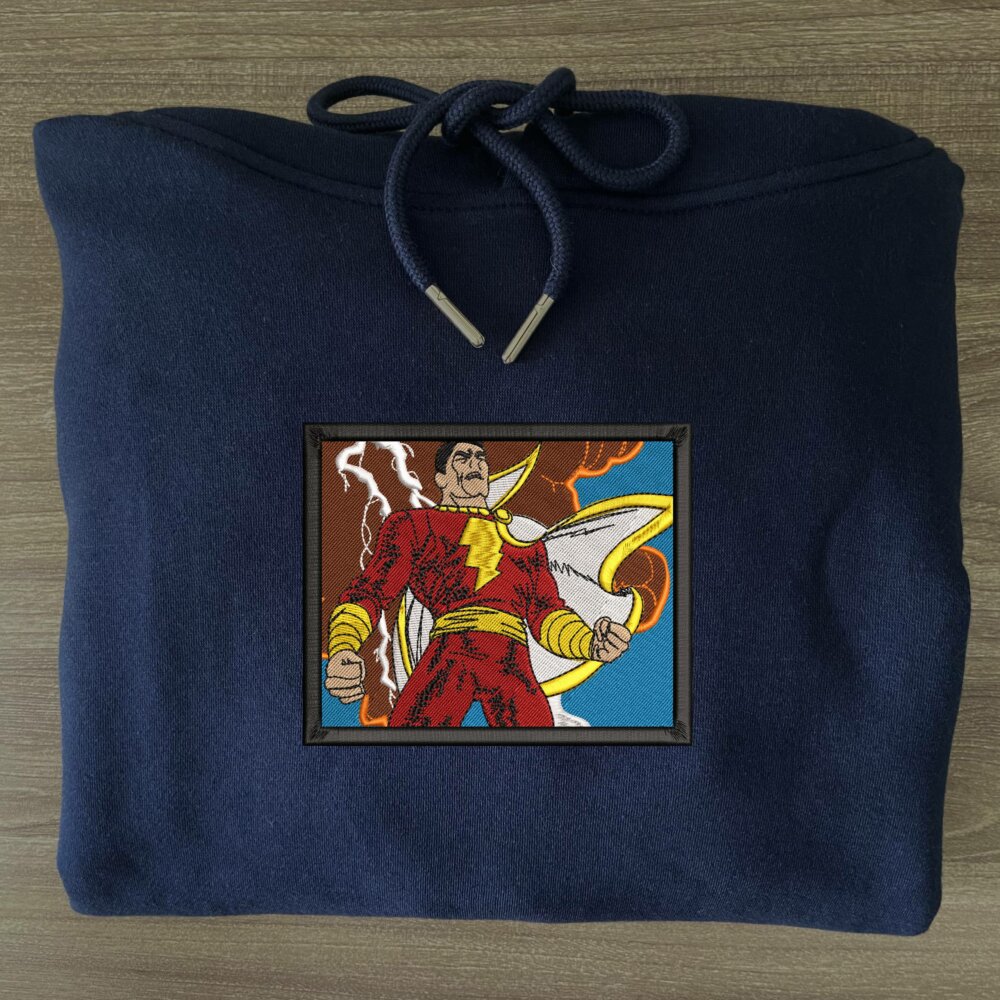 Lightning Champion Art Embroidered Hoodie Navy (3)