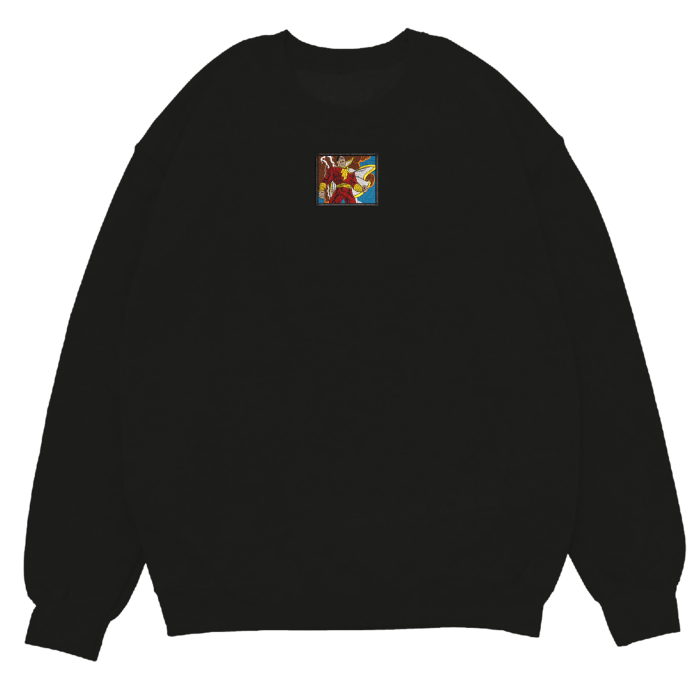 Lightning Champion Art Embroidered Sweatshirt Black