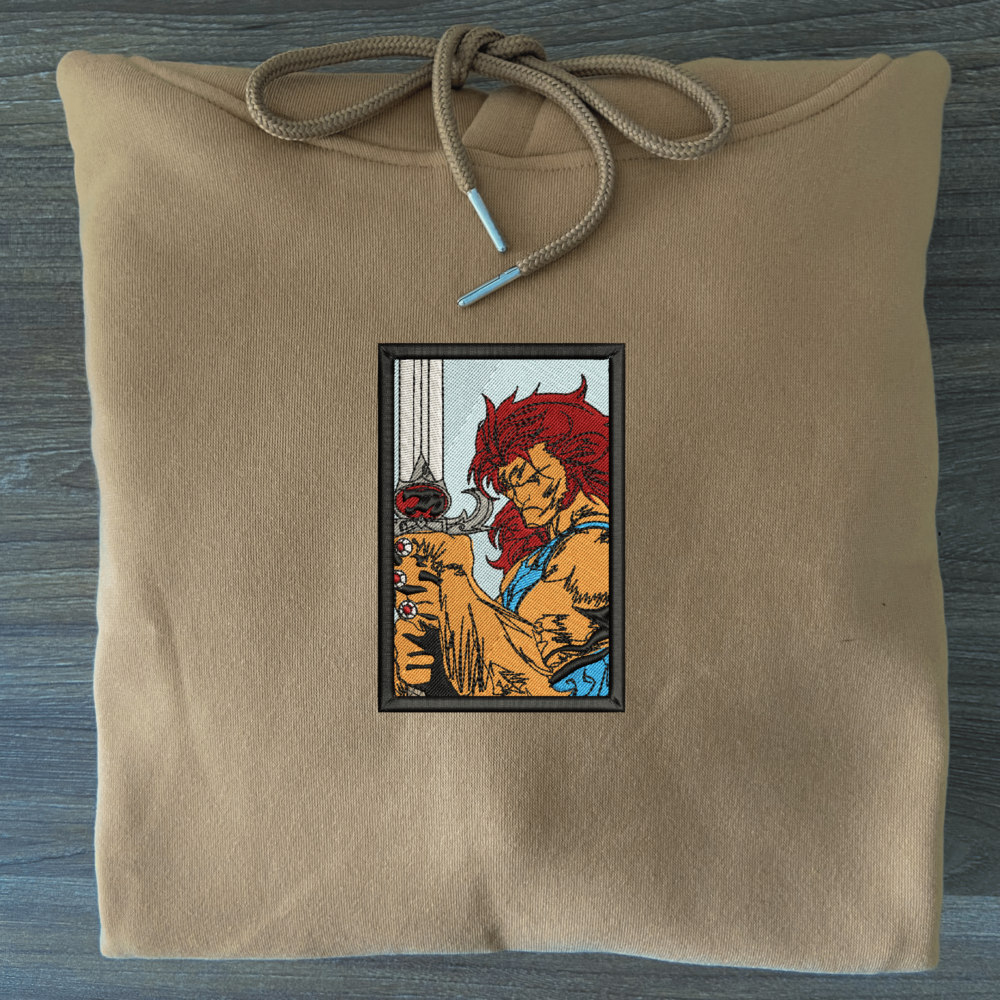 Lightning Feline Embroidered Hoodie Sand (3)