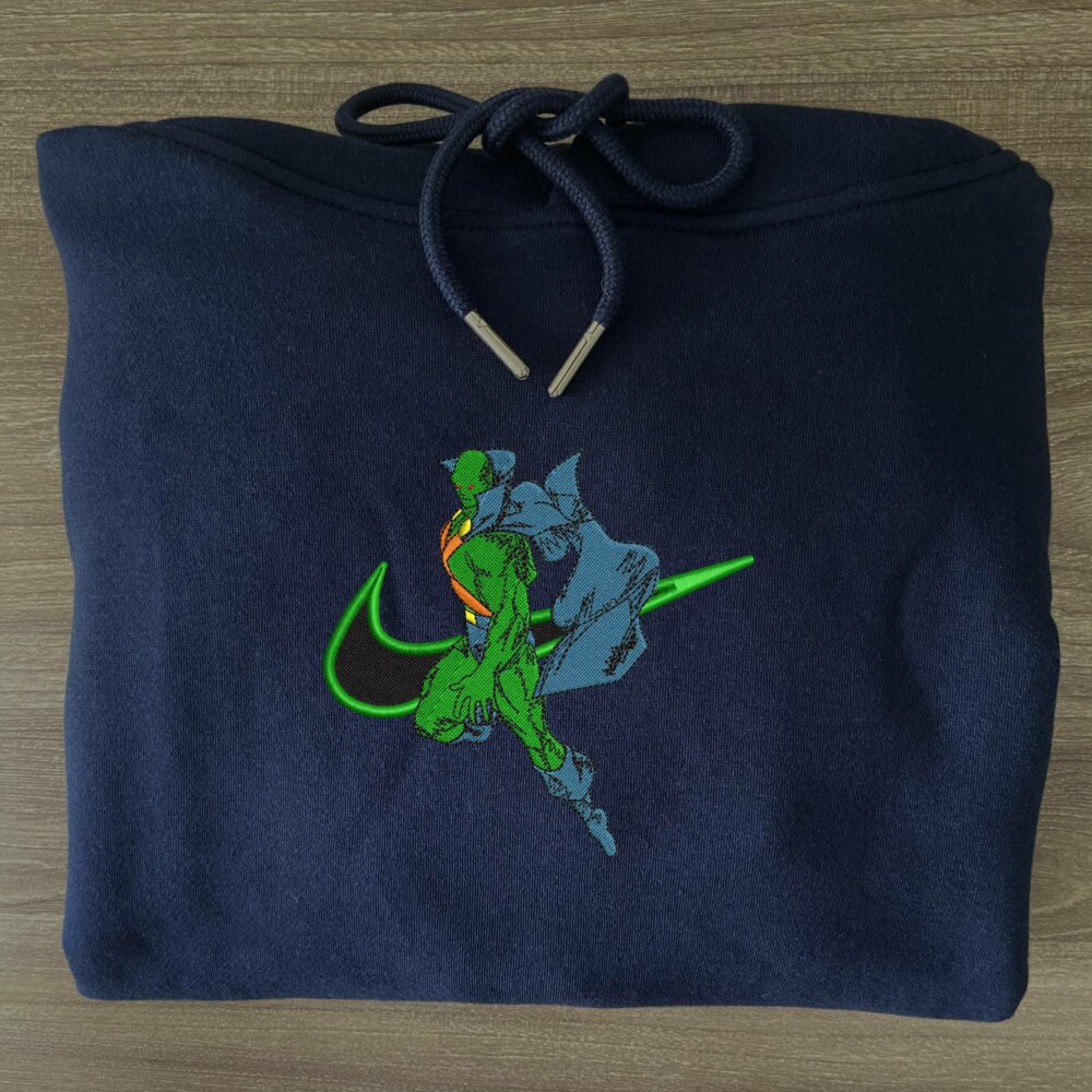 Martian Manhunter Embroidered Hoodie Navy (3)