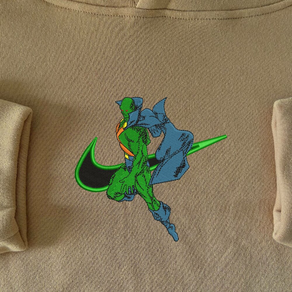 Martian Manhunter Embroidered Hoodie Sand (1)