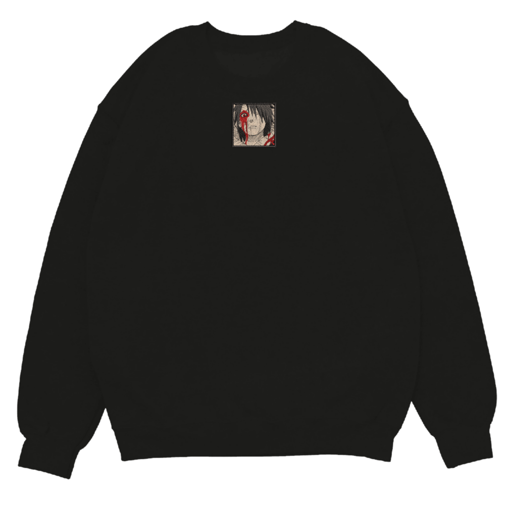 Obito’s Rage Art Embroidered Crewneck Sweatshirt 6 Obito's Rage Art Embroidered Sweatshirt Black