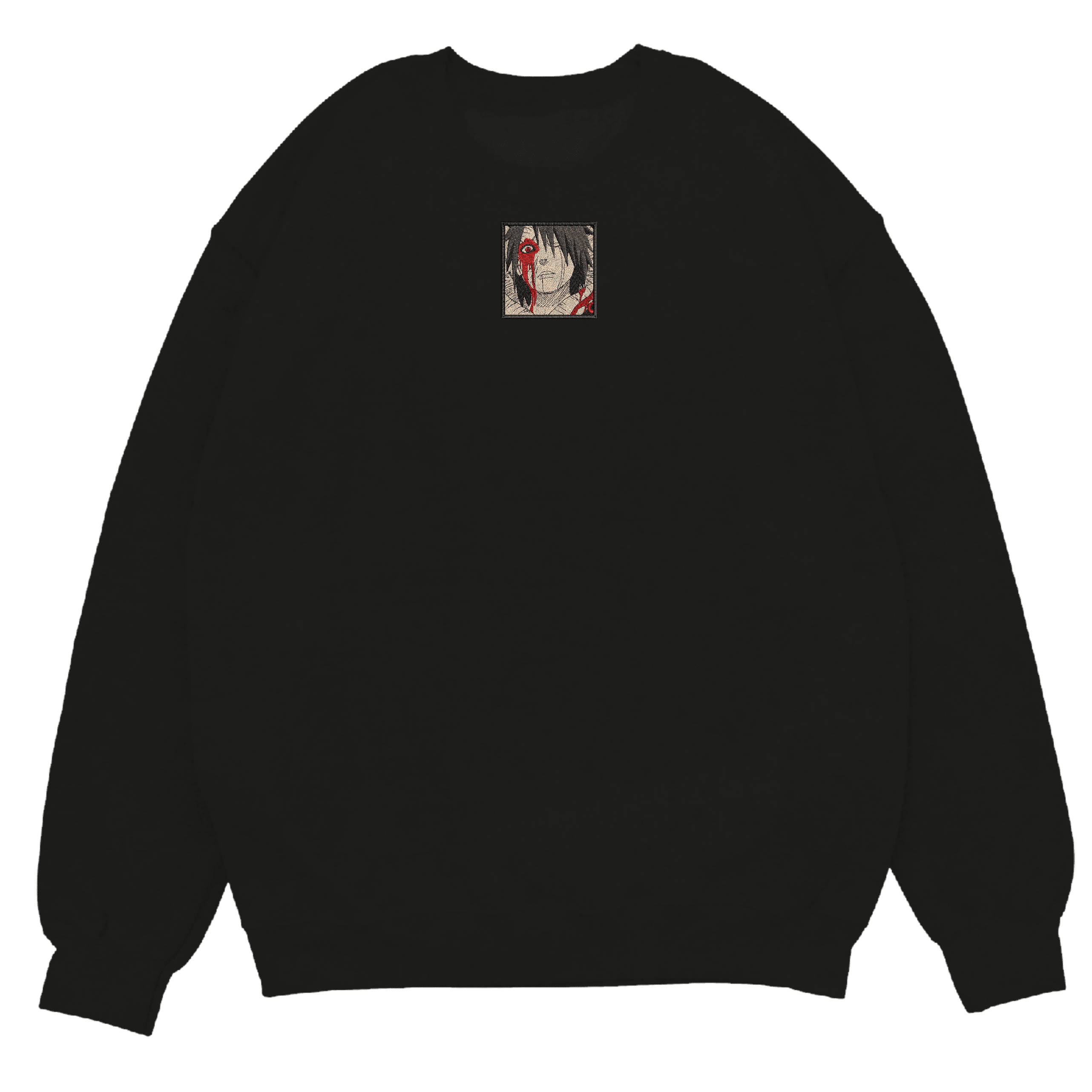 Obito’s Rage Art Embroidered Crewneck Sweatshirt 3 Obito's Rage Art Embroidered Sweatshirt Black