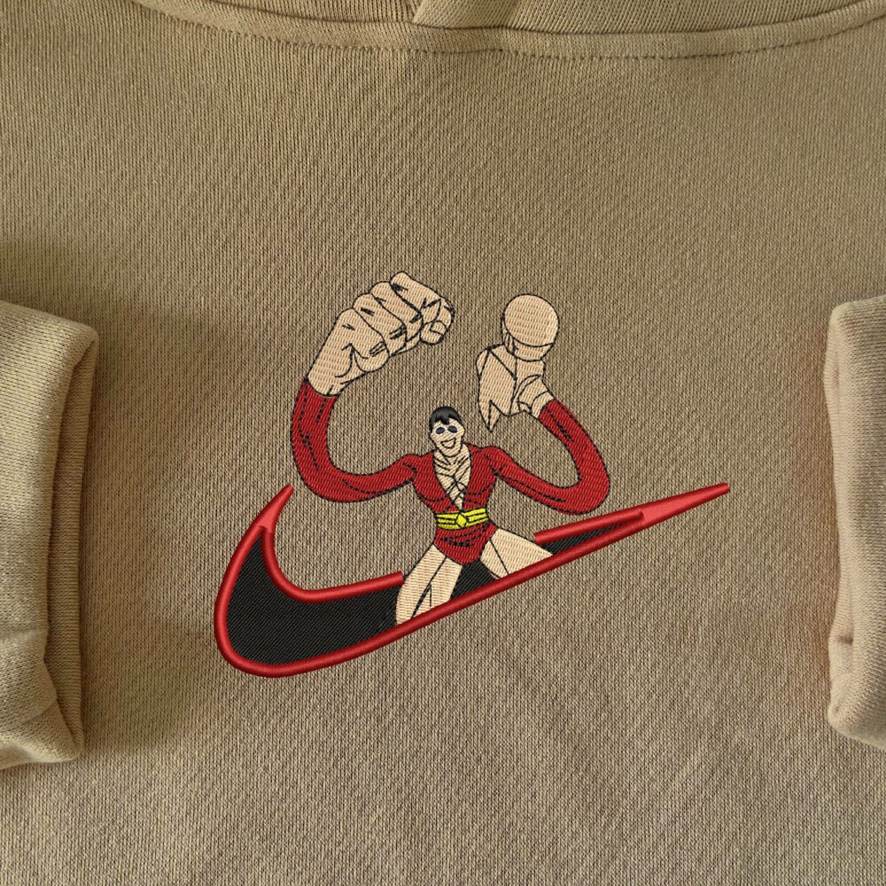 Plastic Man Embroidered Hoodie Sand (1)
