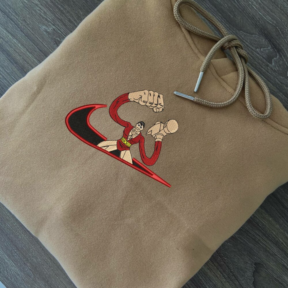 Plastic Man Embroidered Hoodie Sand (2)