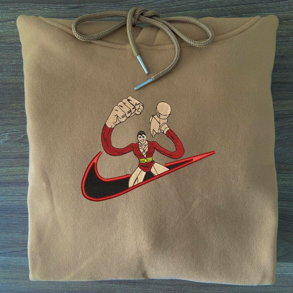 Plastic Man Embroidered Hoodie Sand (3)