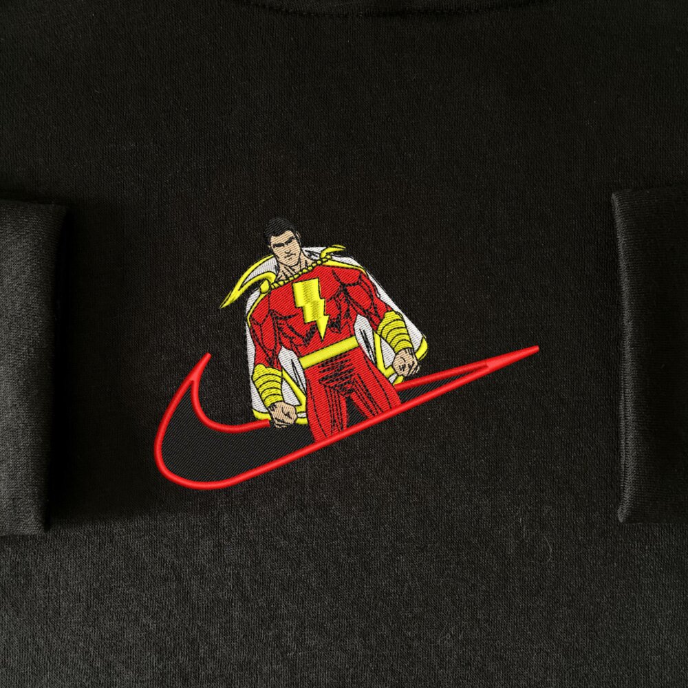 Shazam Embroidered Hoodie Black (1)
