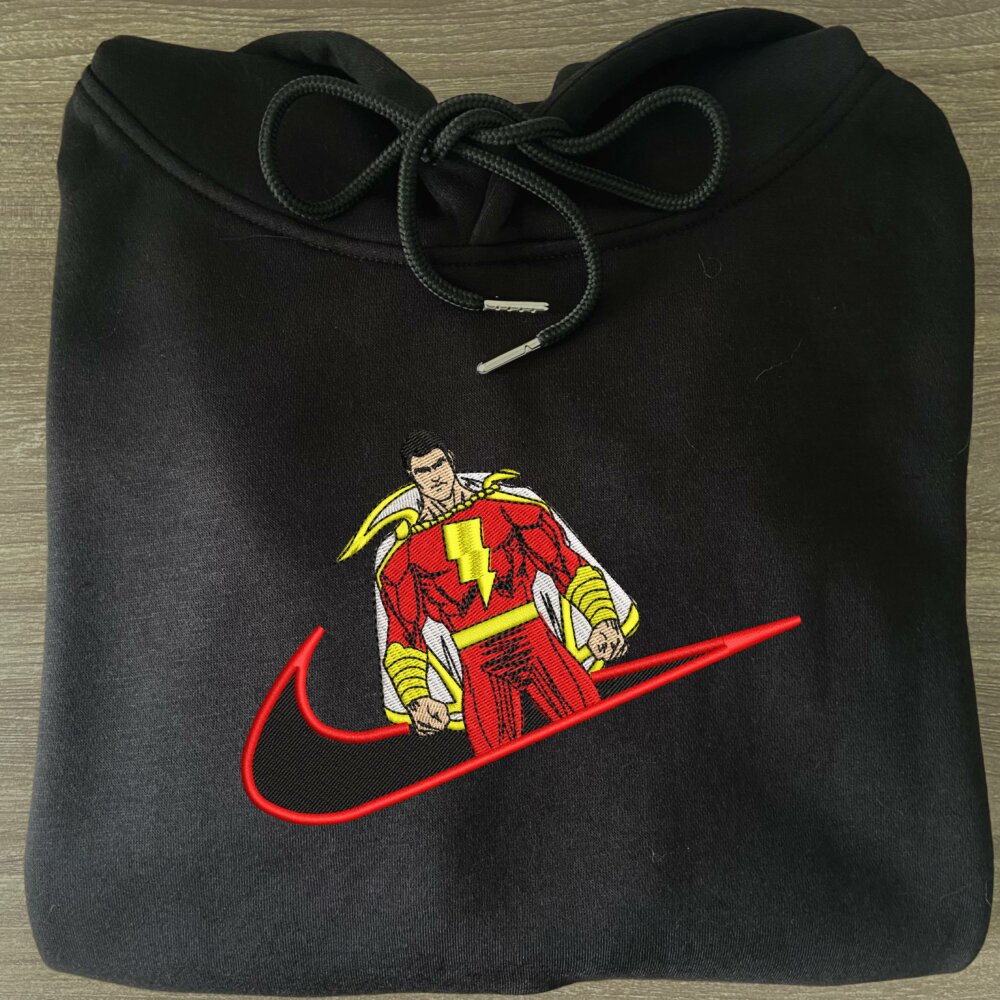Shazam Embroidered Hoodie Black (6)