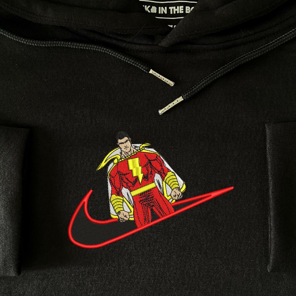 Shazam Embroidered Hoodie Black (7)