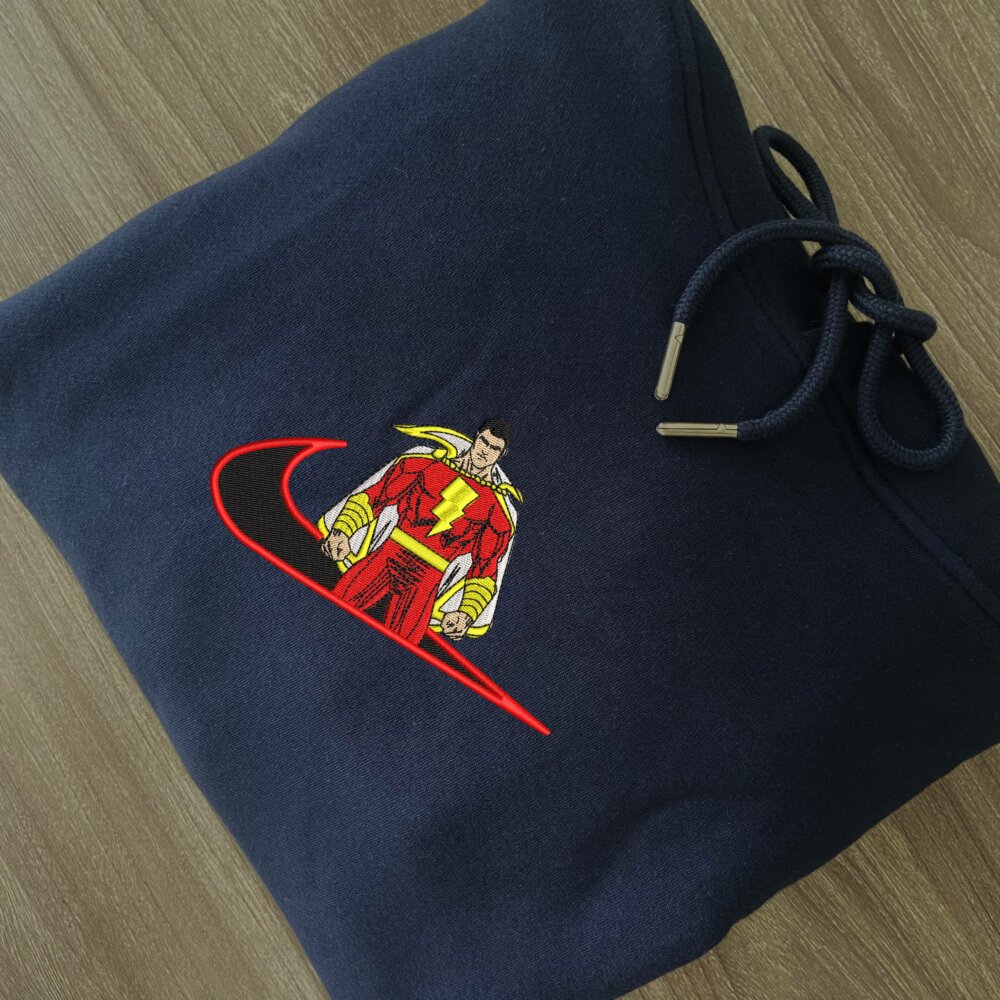 Shazam Embroidered Hoodie Navy (2)
