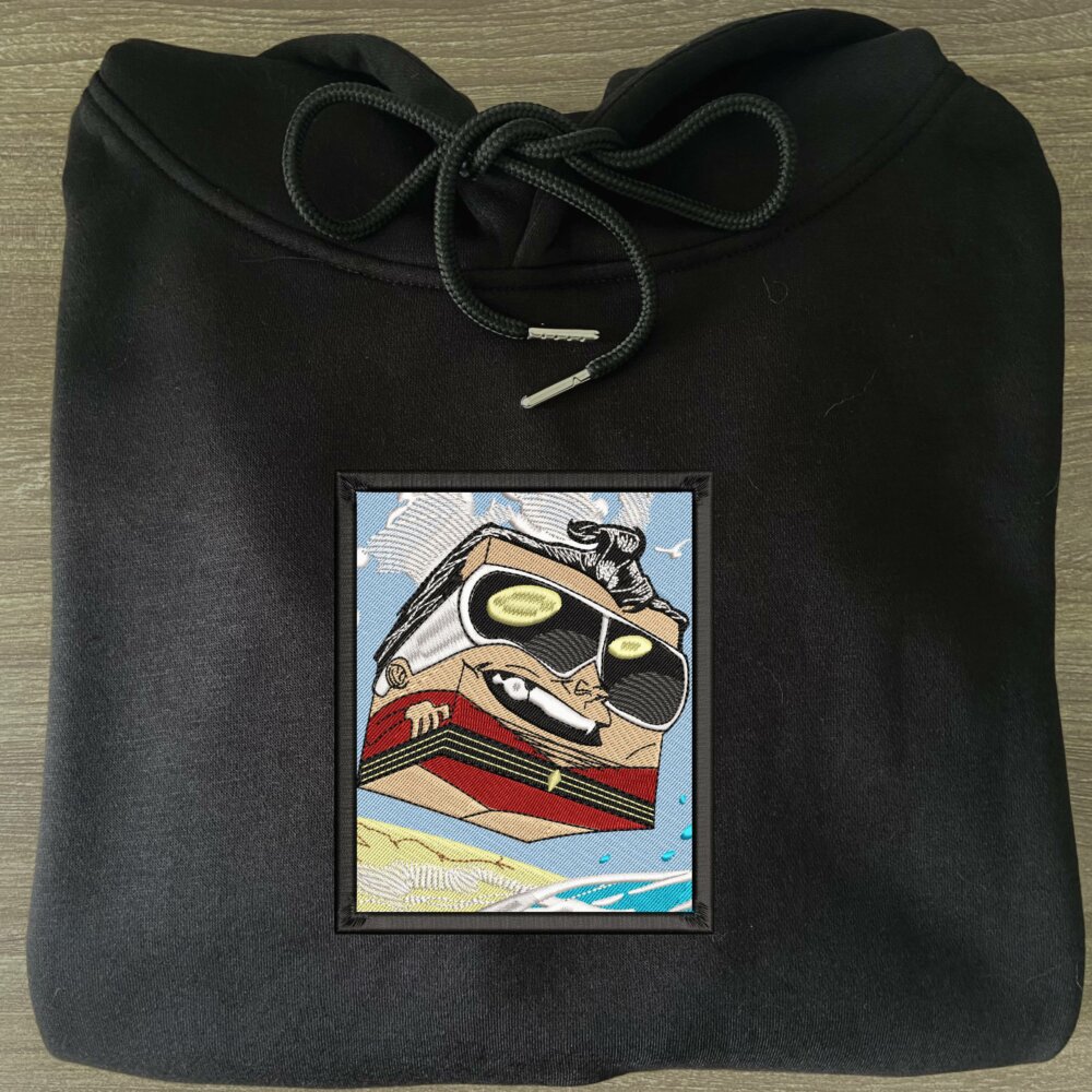 Stretchy Trickster Art Embroidered Hoodie Black (3)