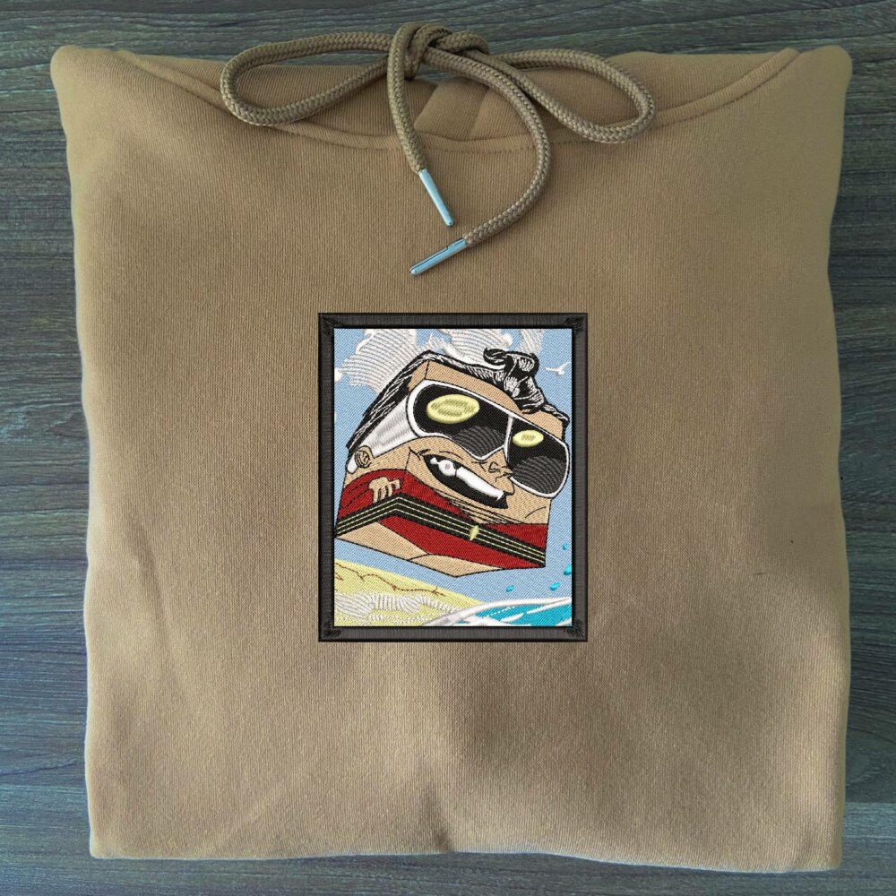 Stretchy Trickster Art Embroidered Hoodie Sand (3)
