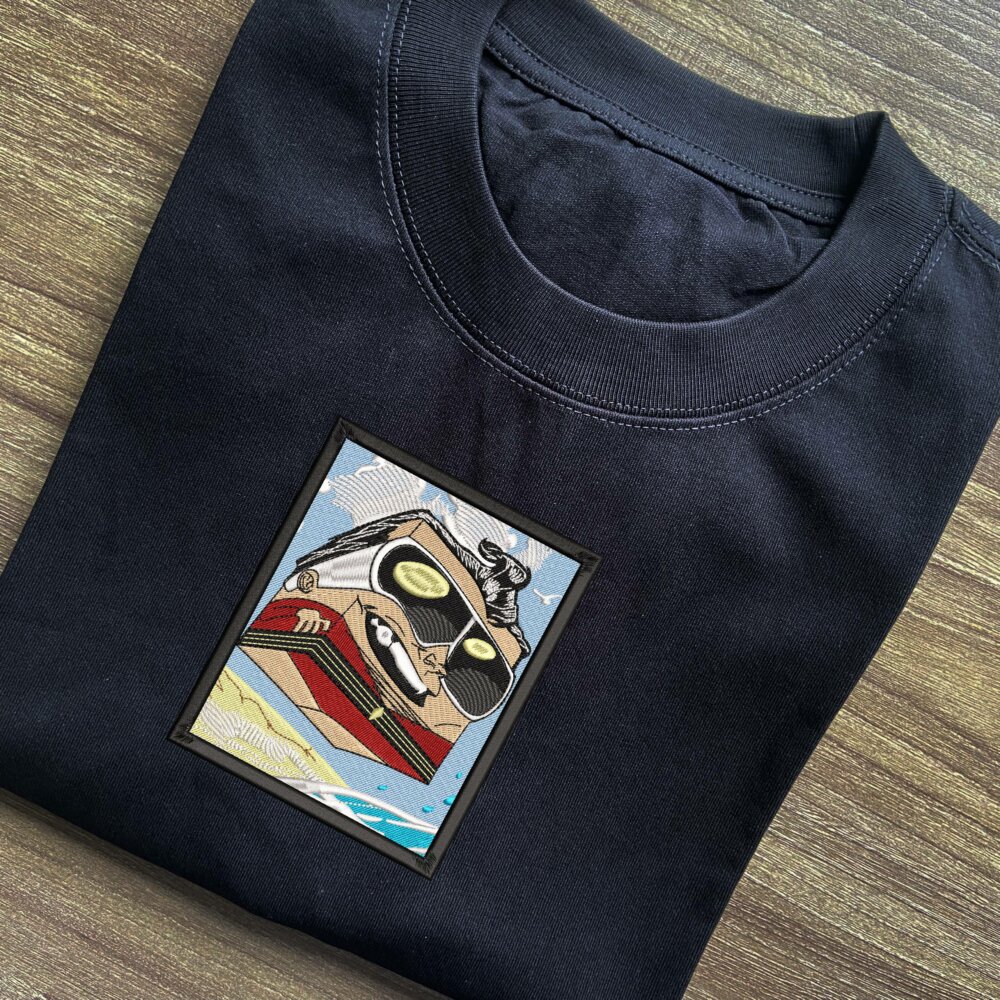 Stretchy Trickster Art Embroidered T shirt (1)