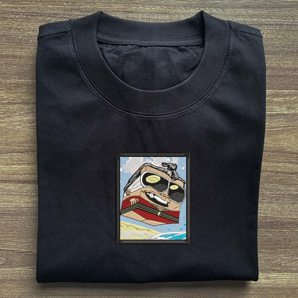 Stretchy Trickster Art Embroidered T shirt (2)