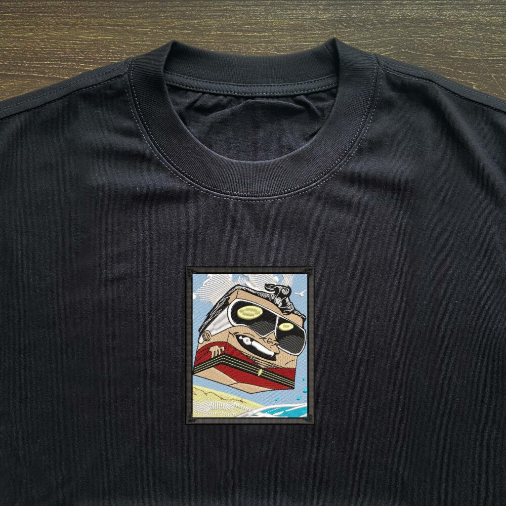 Stretchy Trickster Art Embroidered T shirt (3)