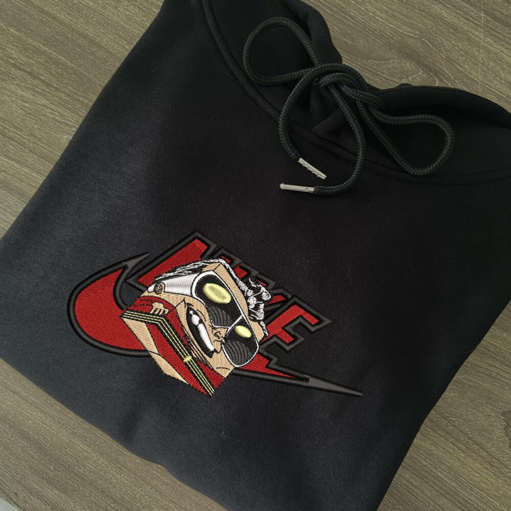 Stretchy Trickster Embroidered Hoodie Black (2)