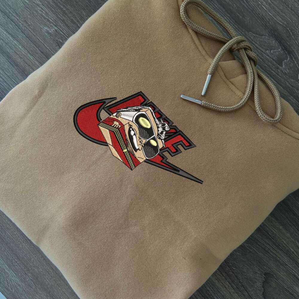 Stretchy Trickster Embroidered Hoodie Sand (2)