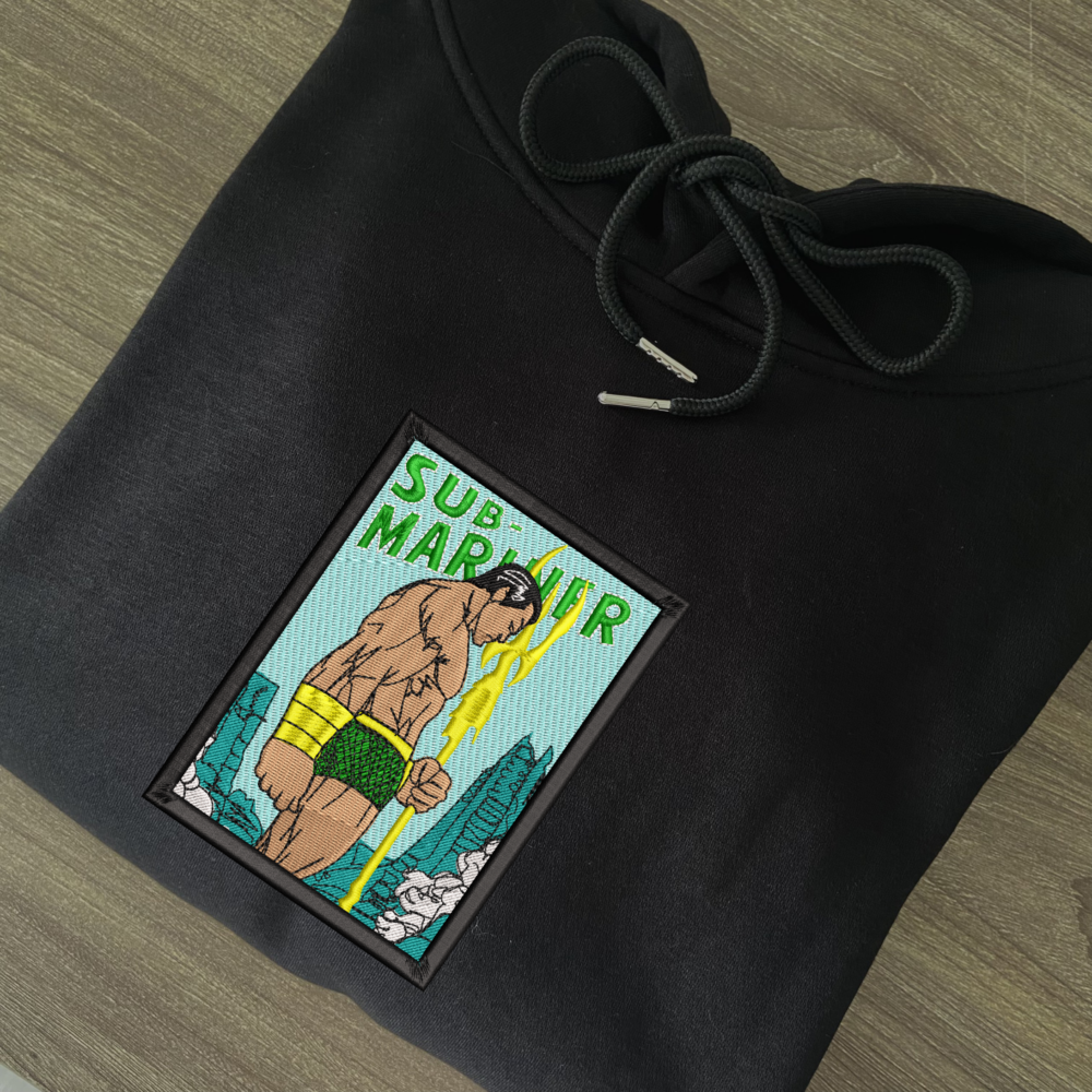 Sub-Mariner Art Embroidered Hoodie 12 Sub Mariner Art Embroidered Hoodie Black (2)