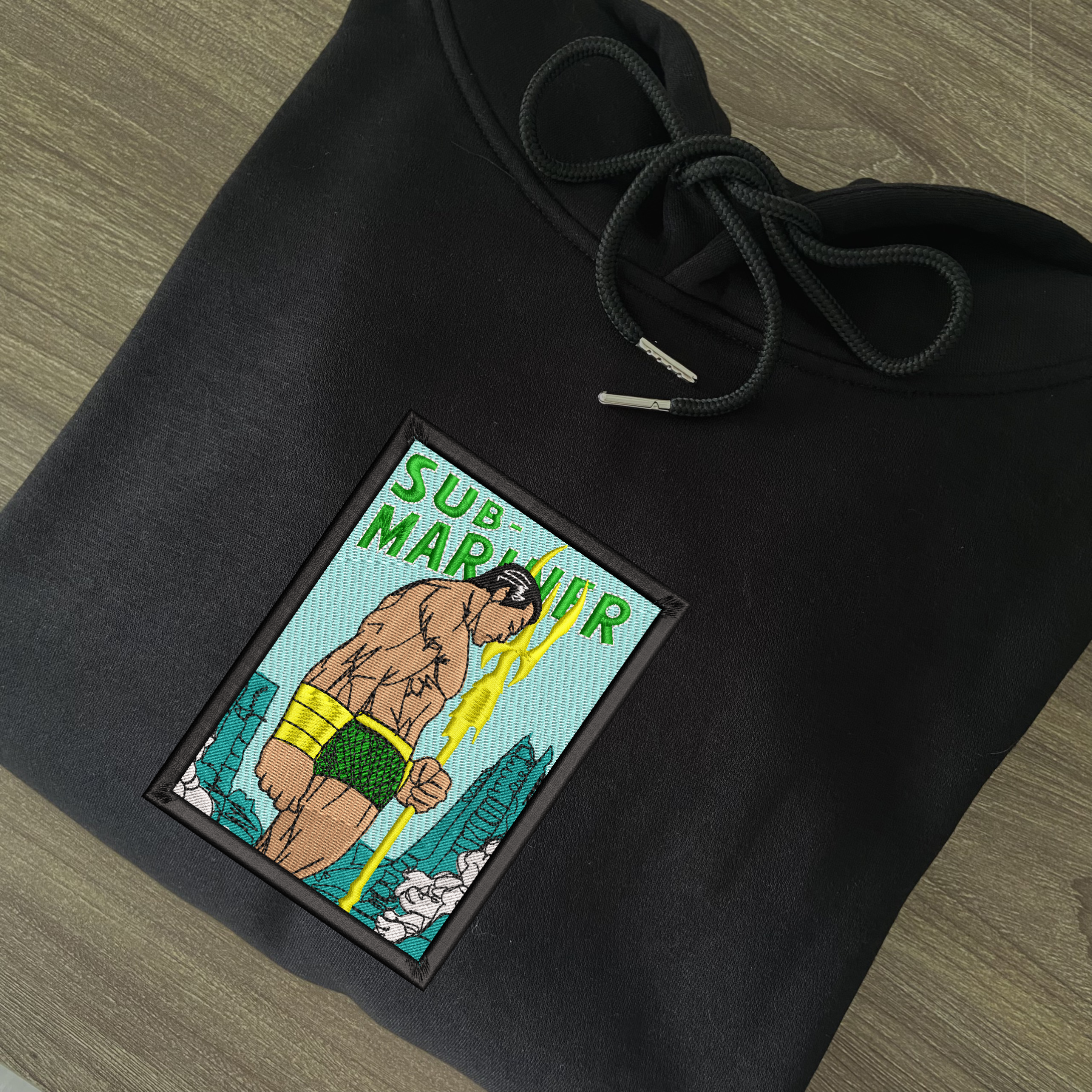 Sub-Mariner Art Embroidered Hoodie 3 Sub Mariner Art Embroidered Hoodie Black (2)