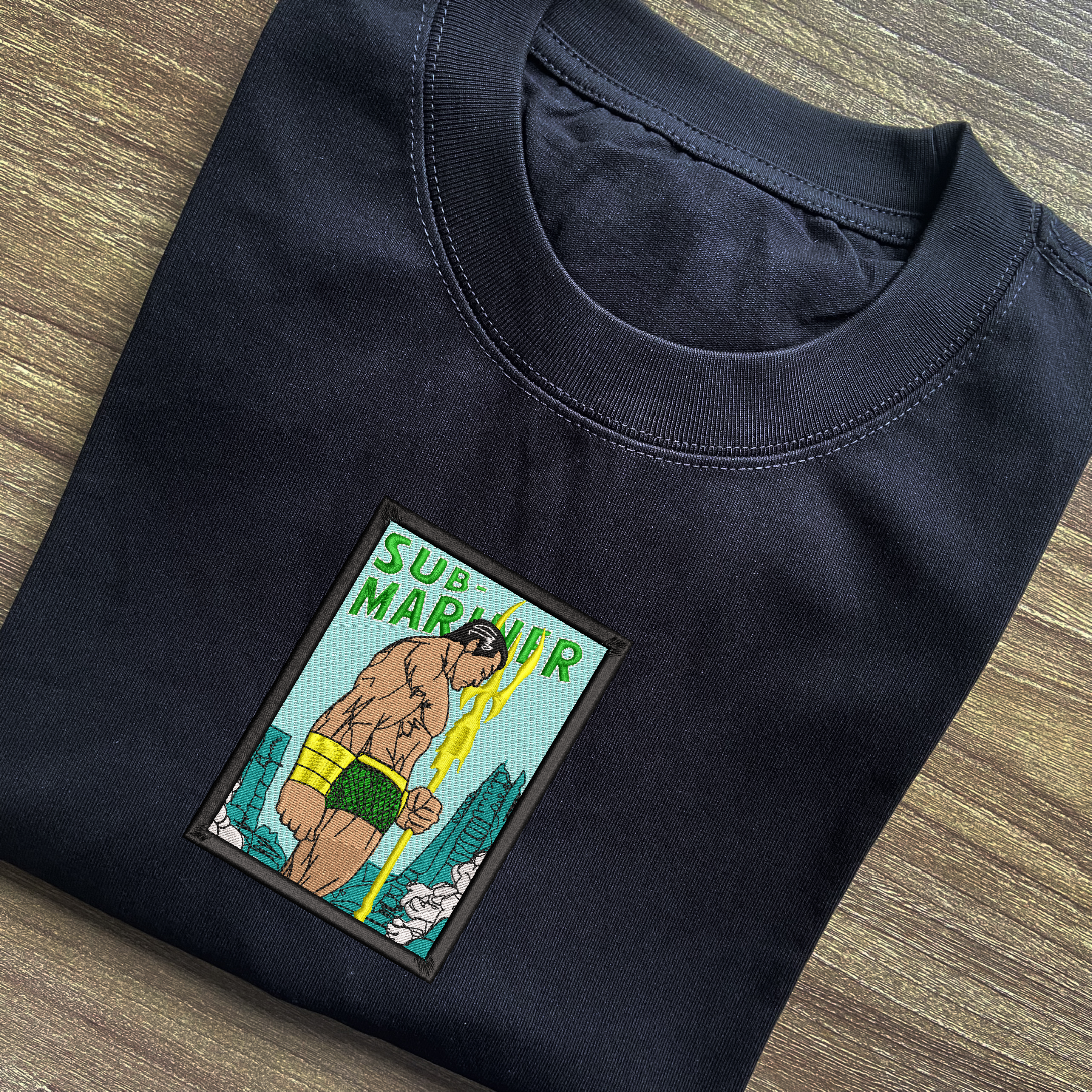 Sub-Mariner Art Embroidered T-shirt 3 Sub Mariner Art Embroidered T shirt (1)