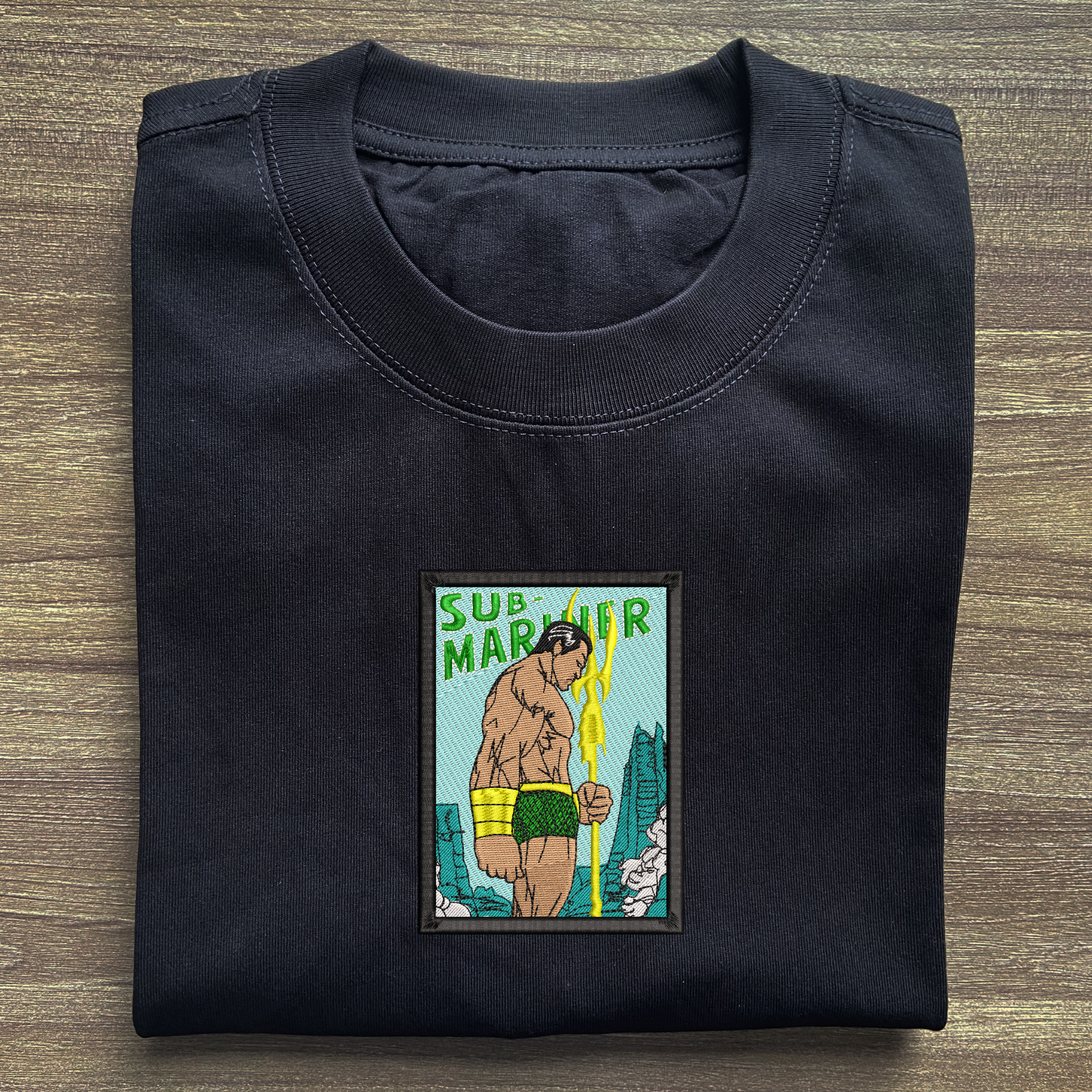 Sub-Mariner Art Embroidered T-shirt 1 Sub Mariner Art Embroidered T shirt (2)