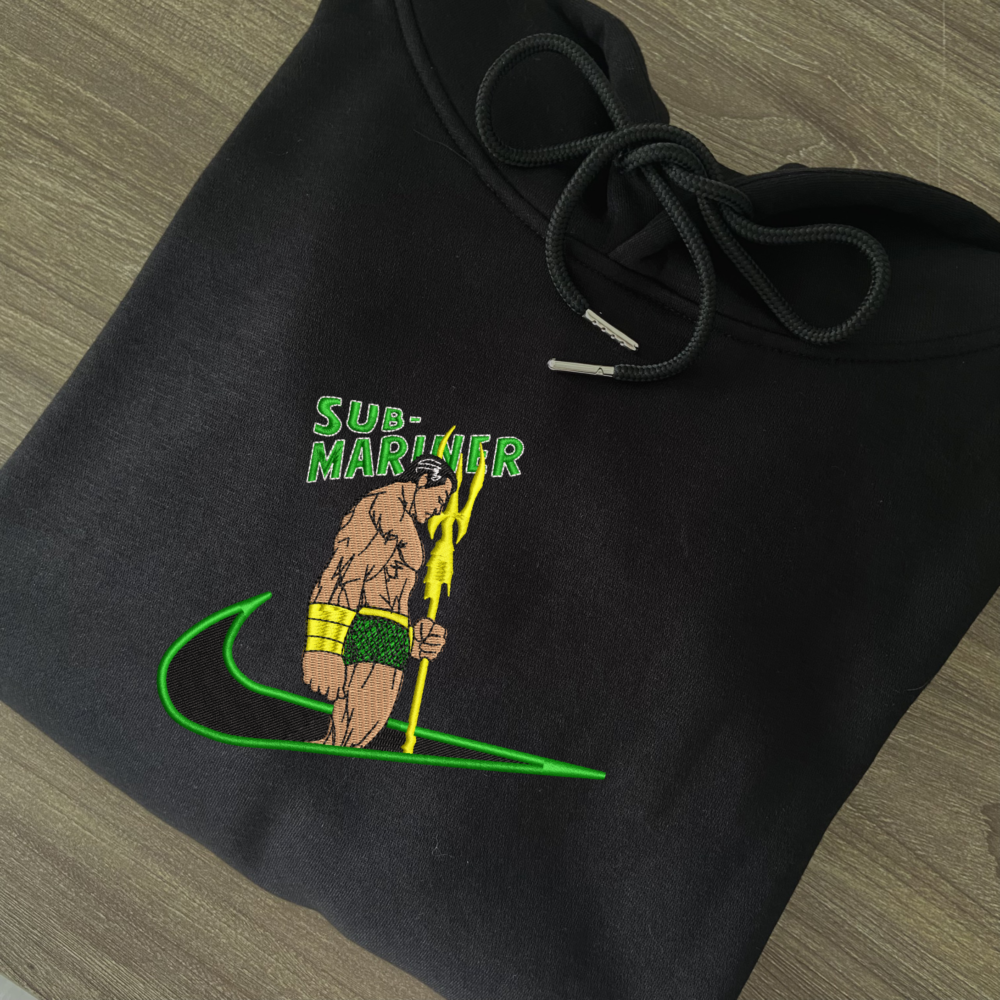 Sub-Mariner Embroidered Hoodie 12 Sub Mariner Embroidered Hoodie Black (2)