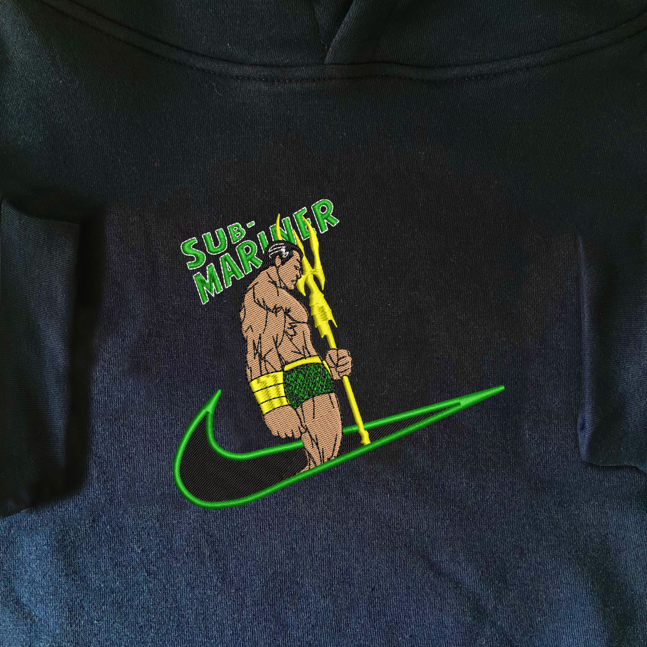 Sub-Mariner Embroidered Hoodie 5 Sub Mariner Embroidered Hoodie Navy (1)