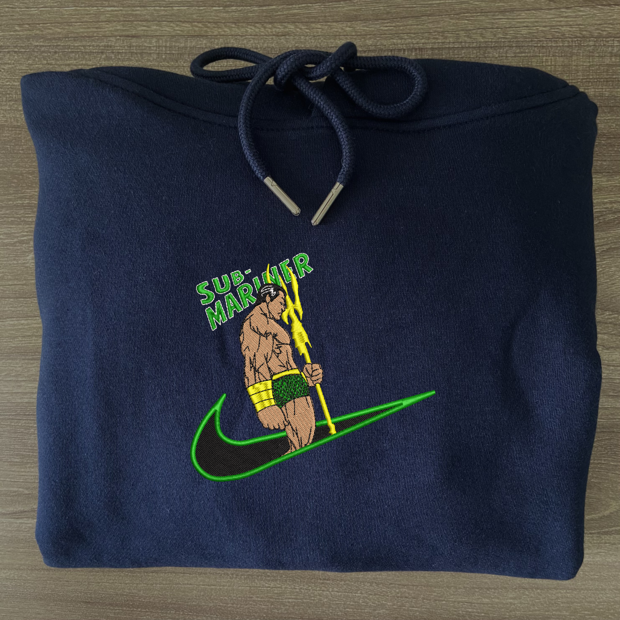 Sub-Mariner Embroidered Hoodie 7 Sub Mariner Embroidered Hoodie Navy (3)