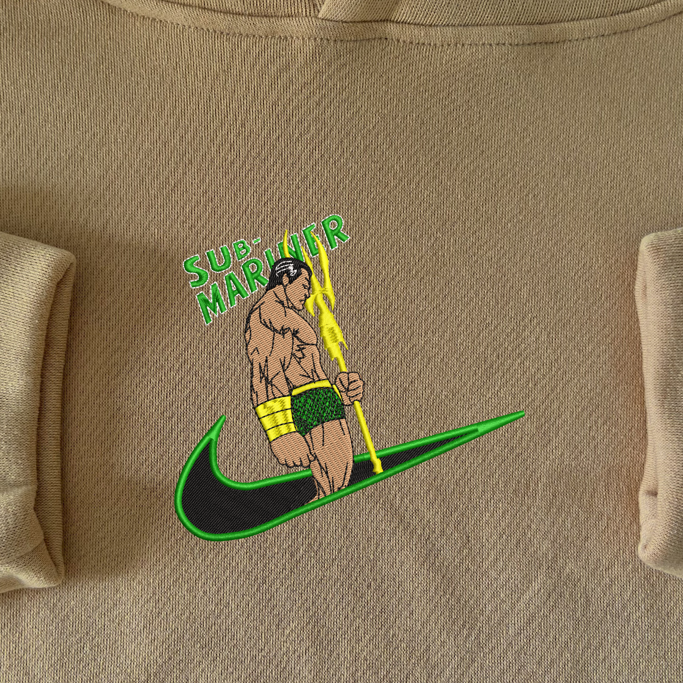 Sub-Mariner Embroidered Hoodie 8 Sub Mariner Embroidered Hoodie Sand (1)