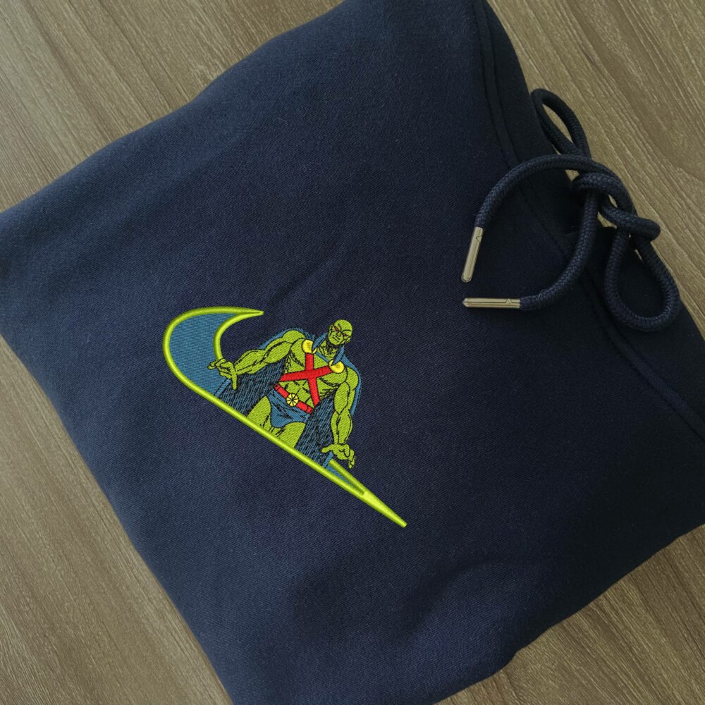 Telepathic Guardian Embroidered Hoodie Navy (2)