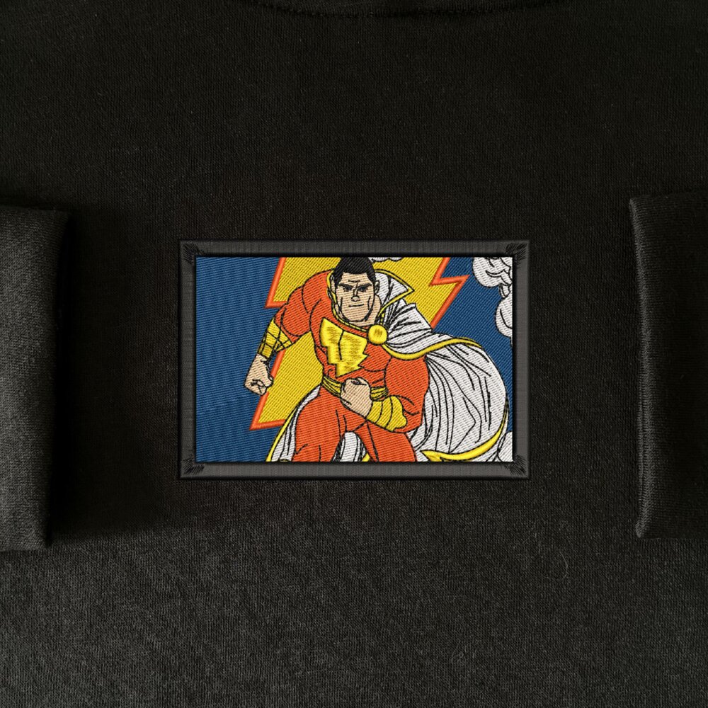 Thunder Hero Art Embroidered Hoodie Black (1)