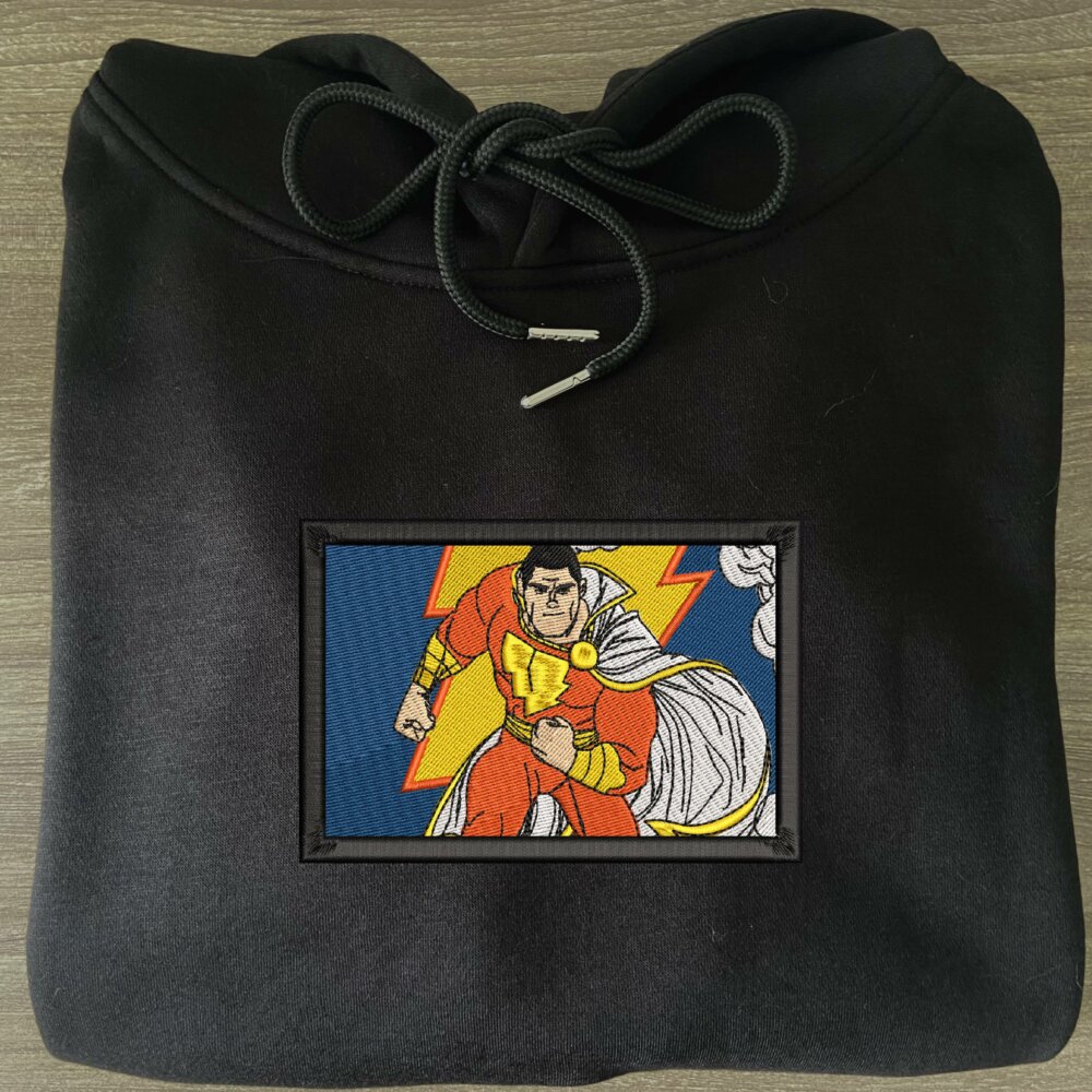 Thunder Hero Art Embroidered Hoodie Black (3)