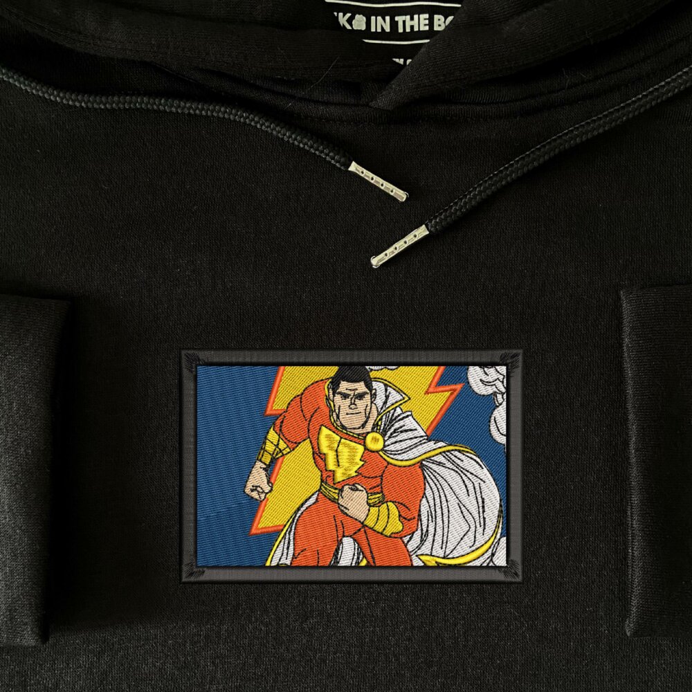 Thunder Hero Art Embroidered Hoodie Black (4)