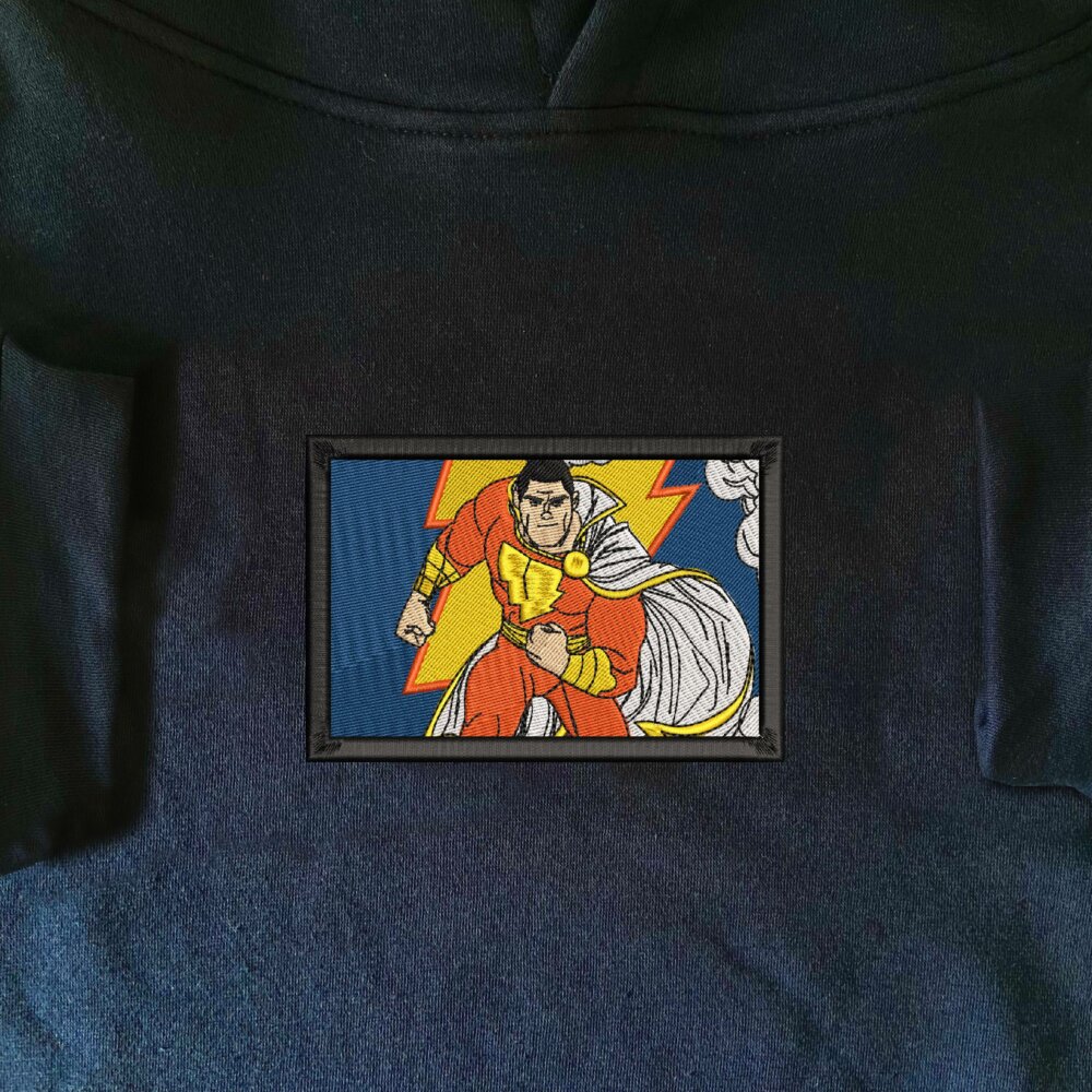 Thunder Hero Art Embroidered Hoodie Navy (1)