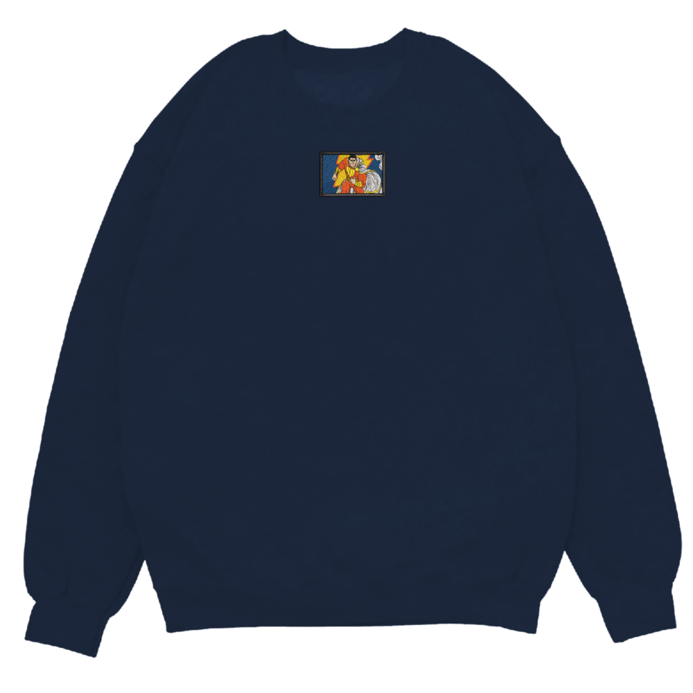 Thunder Hero Art Embroidered Sweatshirt Navy