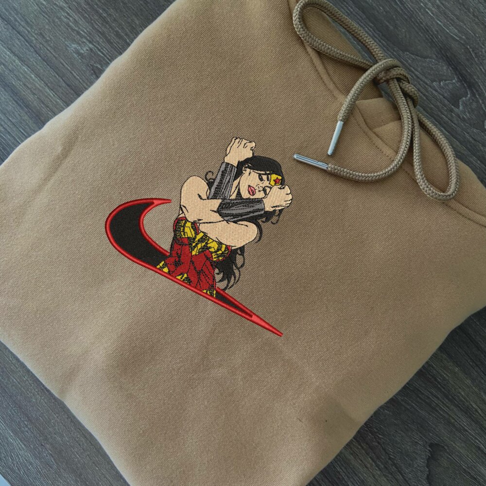 Wonder Woman Embroidered Hoodie Sand (2)