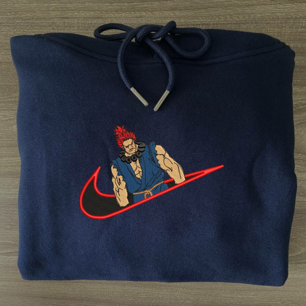 Akuma Embroidered Hoodie Navy (3)