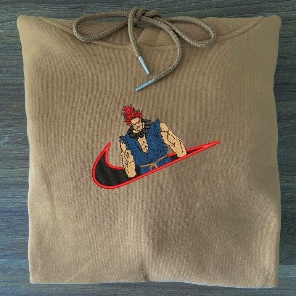 Akuma Embroidered Hoodie Sand (3)