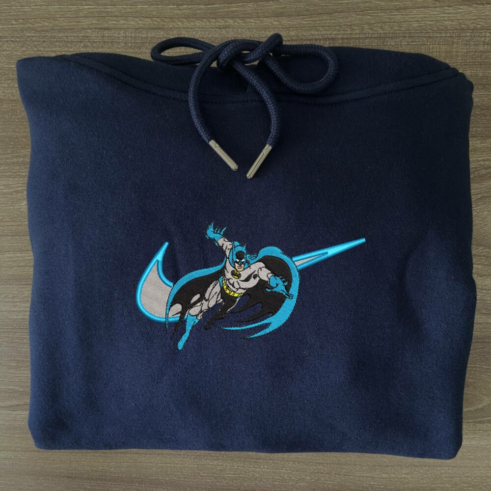 Golden Age Batman Embroidered Hoodie Navy (3)