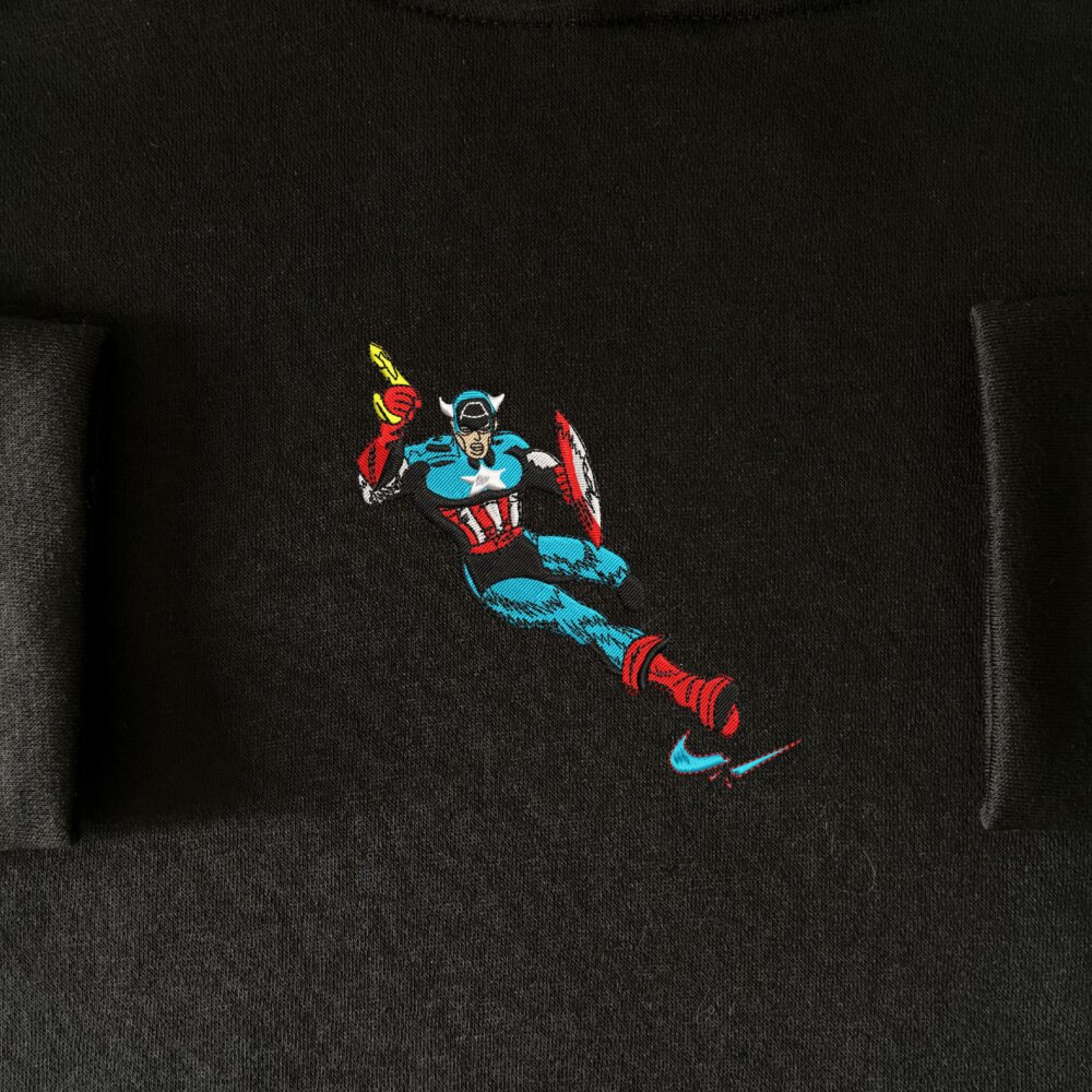 Golden Age Captain America Embroidered Hoodie Black (1)