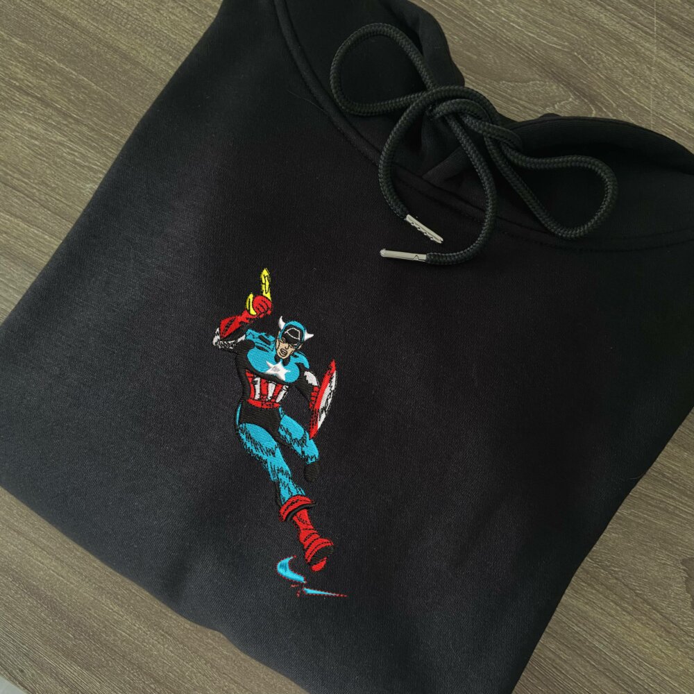 Golden Age Captain America Embroidered Hoodie Black (2)