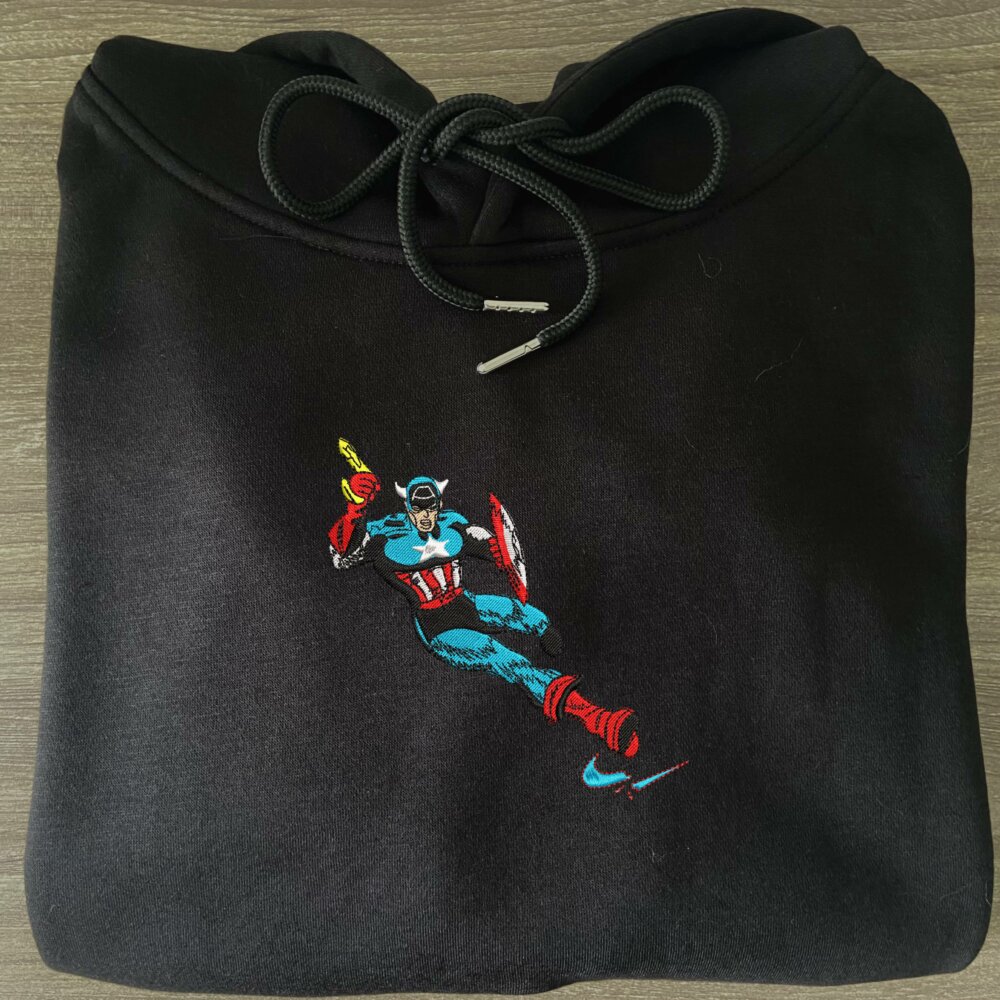 Golden Age Captain America Embroidered Hoodie Black (3)