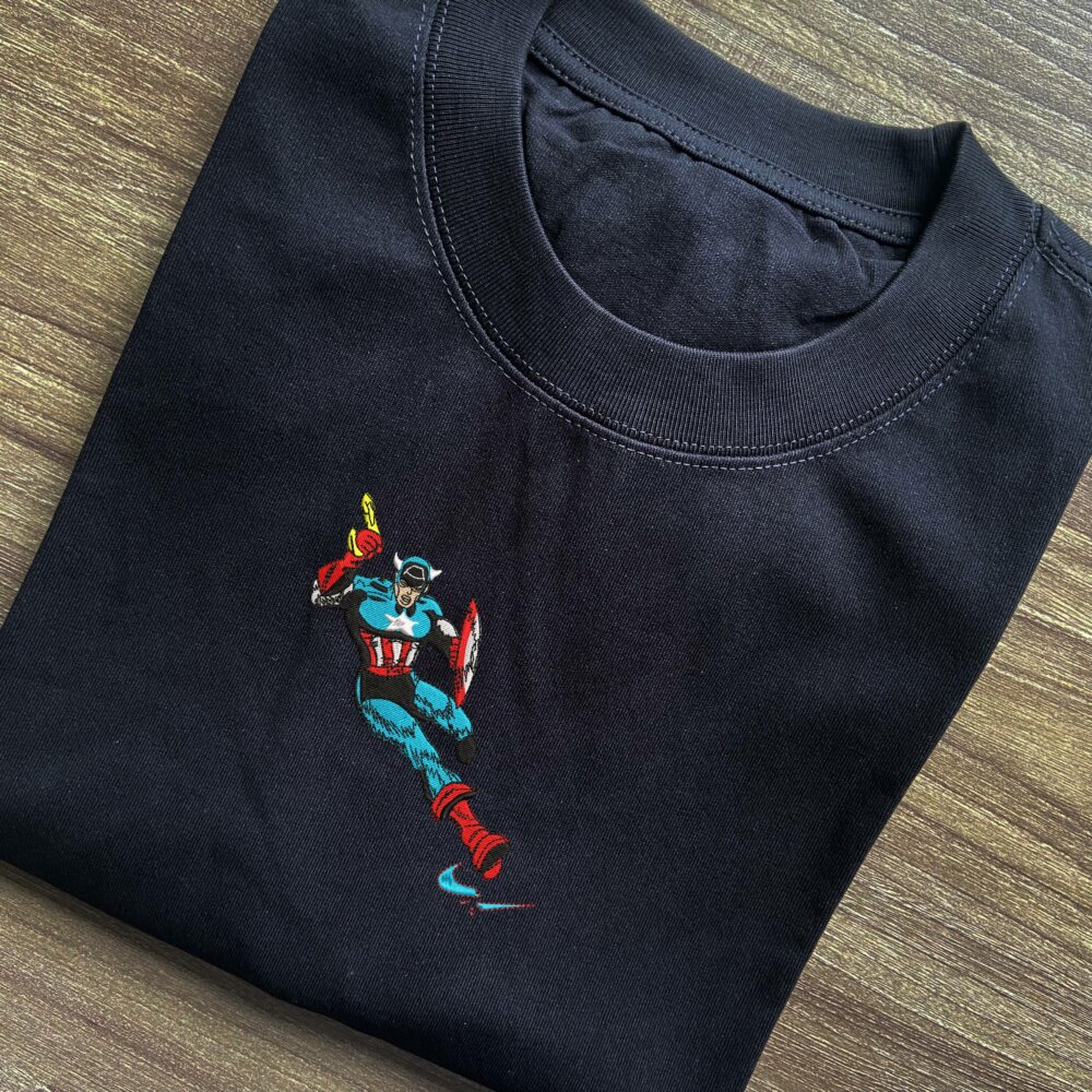 Golden Age Captain America Embroidered T shirt (1)