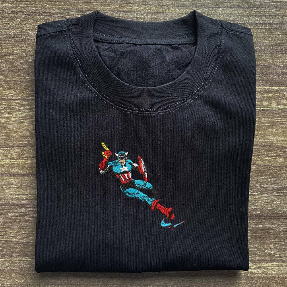 Golden Age Captain America Embroidered T shirt (2)